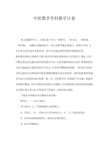 中班数学学科教学计划