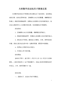 大班数学活动玩夹子教案反思