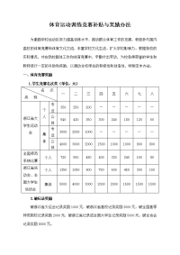 体育运动训练竞赛补贴与奖励办法