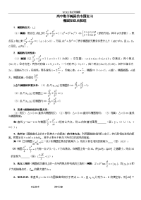 人版高中数学椭圆专题复习资料全