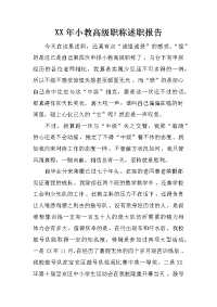 xx年小教高级职称述职报告