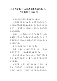 中考作文散文20XX成都中考满分作文：挥手自兹去1000字.docx