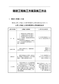 隧道工程施工方案及施工方法(规范)