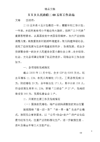 ｘｘ乡人民政府二00五年工作总结