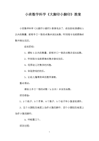 小班数学科学《大脚印小脚印》教案