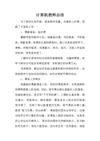 计算机教师总结