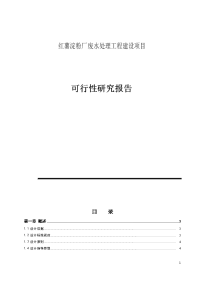 红薯淀粉厂废水处理工程建设项目可行性研究报告