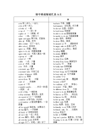 初中英语短语汇总a