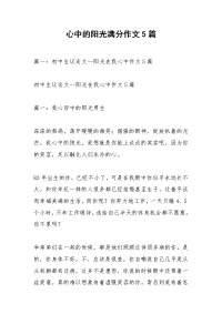 心中的阳光满分作文5篇