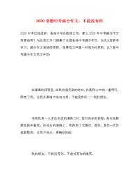 2020常德中考满分作文：不能没有你.doc