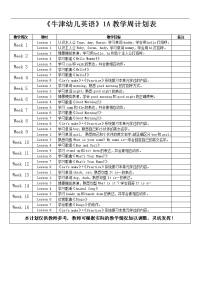 牛津幼儿英语1A教案