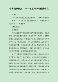 中考满分作文：20XX年上海中考优秀作文.docx
