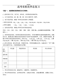 高中有机化学复习资料汇总情况