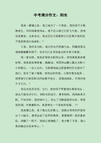 中考满分作文：阳光.docx