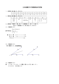 2010年数学中考模拟（新街初中王国文）