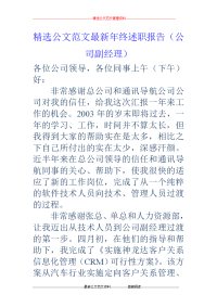 年终述职报告（公司副经理）