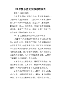 某年度总务党支部述职报告