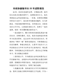 市政协副秘书长某年述职报告