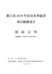 颍上县2018年农田水利建设项目勘测设计