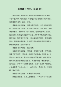 中考满分作文说墙.docx