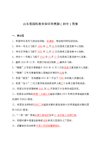 2018年山东省国防教育知识竞赛题库初中