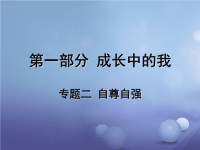 中考政治 专题复习二 自尊自强课件