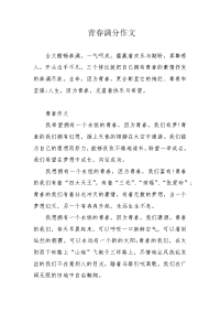 青春满分作文.docx