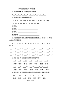 汉语拼音复习训练题