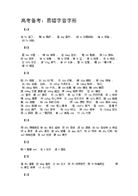 【高考语文】高考易错字音字形（共67页）