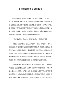 公司总经理个人述职报告