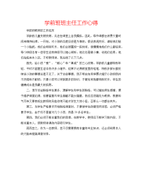 学前班班主任工作心得