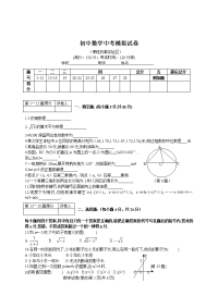 初中数学中考模拟试卷华师版