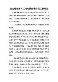 法治理念教育活动动员部署阶段工作总结