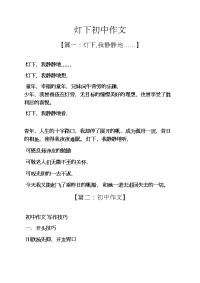 初三作文之灯下初中作文
