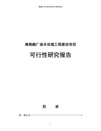 赖氨酸厂废水处理工程可行性研究报告