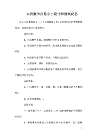 大班数学我是小小设计师教案反思