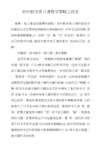 初中数学练习课教学策略之我见