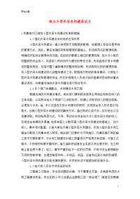 地方小型农田水利建设论文