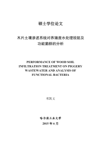 木片土壤渗滤系统对养猪废水处理效能及功能菌群的分析