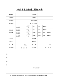 电信管道工程概况表