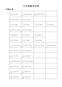 小升初数学必背