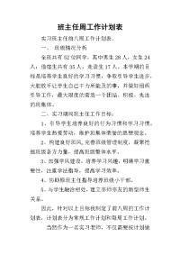 班主任周工作计划表