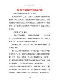 热门小升初满分作文汇总六篇