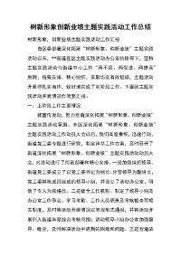 树新形象创新业绩主题实践活动工作总结