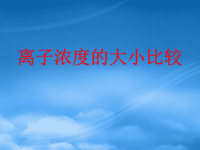 高中化学 离子浓度的比较课件 新人教选修4