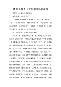 XX年分管人大工作年终述职报告