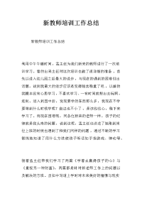 新教师培训工作总结