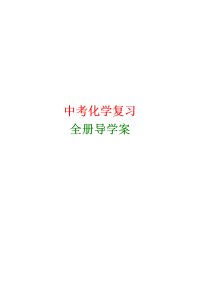 中考初中化学复习全学案