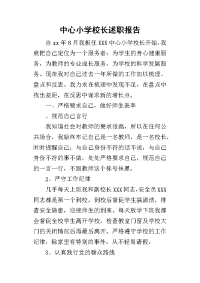 中心小学校长的述职报告