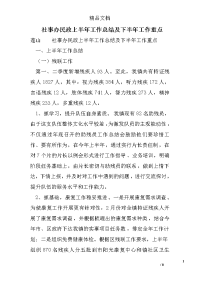 社事办民政上半年工作总结及下半年工作重点